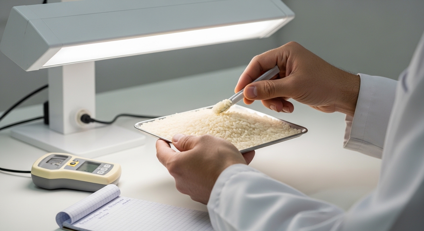 Quality control inspection for rice